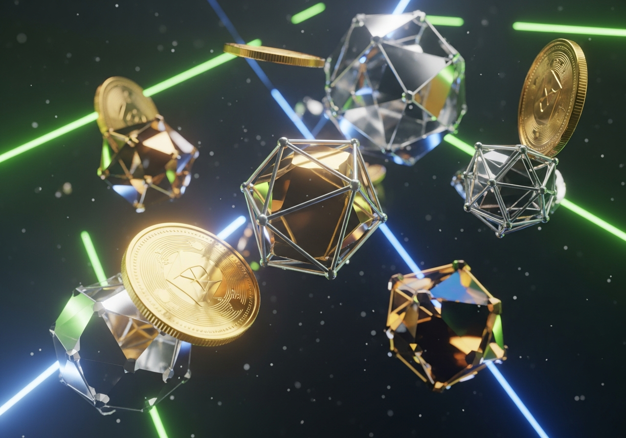 Abstract 3D crypto art
