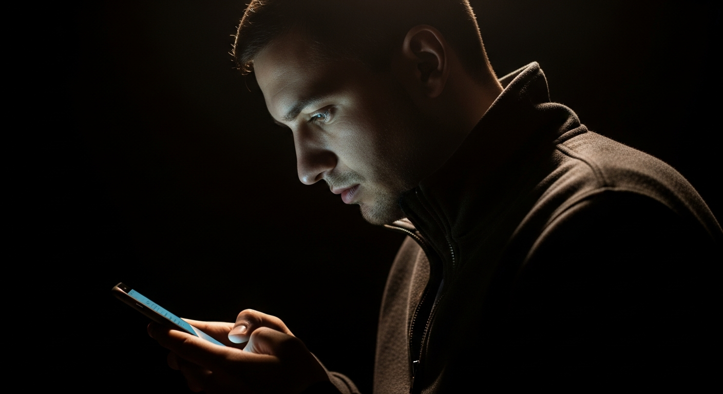 Man looking at phone
